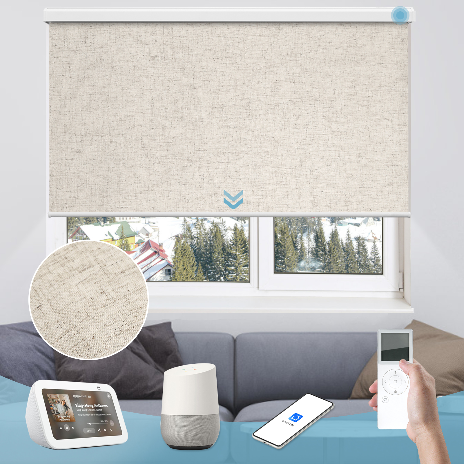 VIDEMA Classic Night Guardian Blackout Series motorized roller shade
