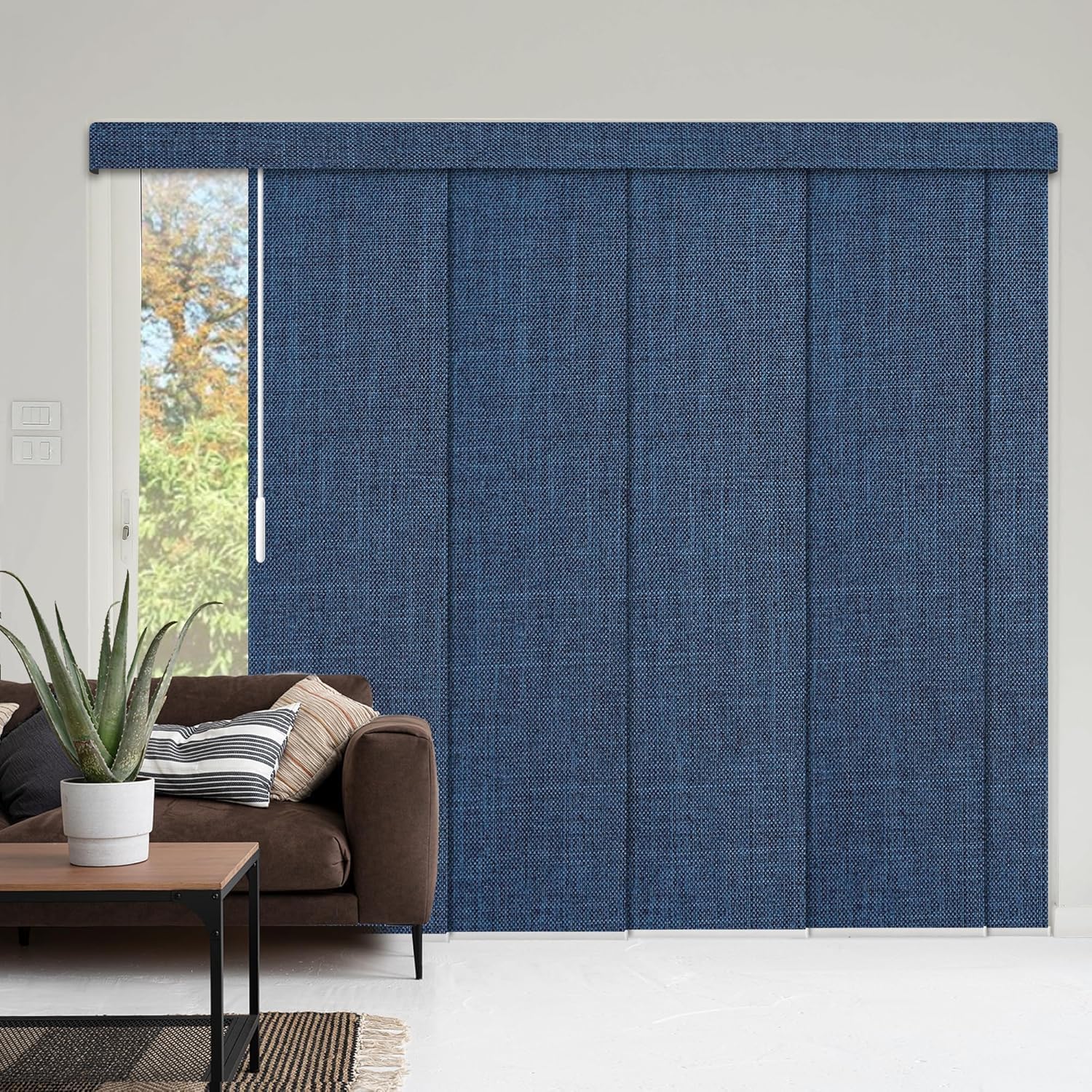 VIDEMA Panel Track Blinds – Manual Pull Rod, Blackout/Sheer Options, Ultra-Slim Rail, Made-to-Measure