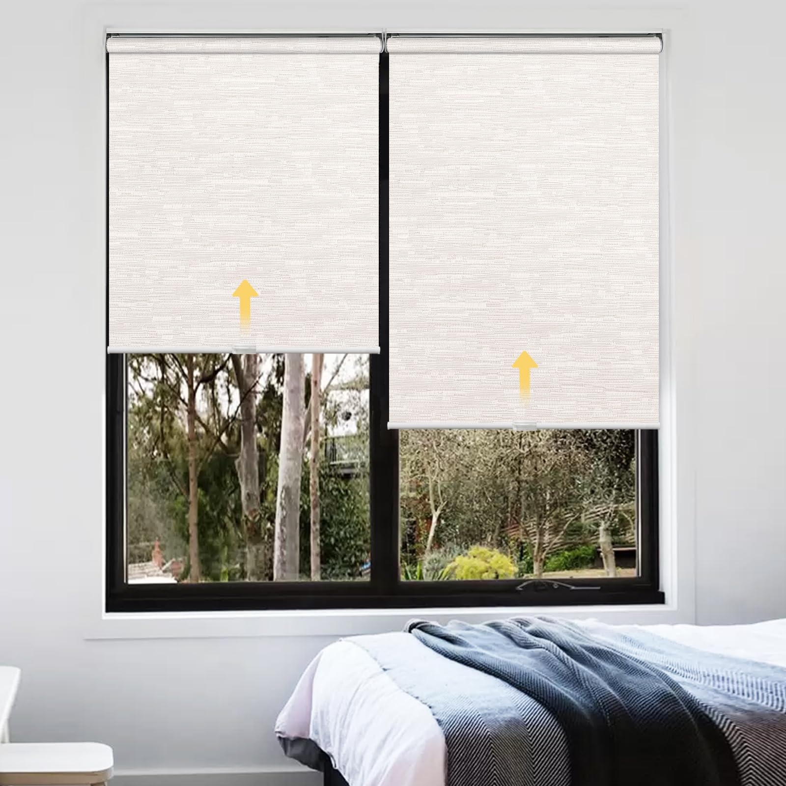 VIDEMA Cordless Spring Roller Shade – Custom Size, Touch-Lift & Stop-Anywhere, Made-to-Measure